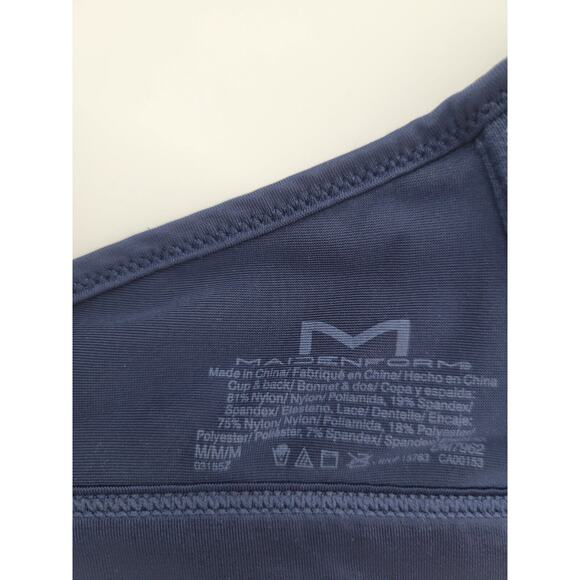 Maidenform Fit to Flirt Navy Blue Plunge All-Over Lace Wire Free Bra Size Medium - Picture 7 of 7